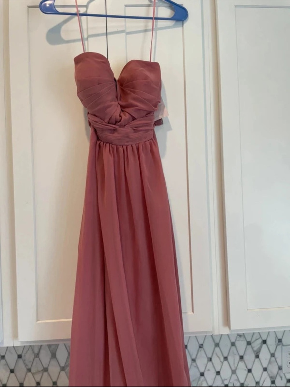 Birdy Grey Strapless Mauve Chiffon Gown